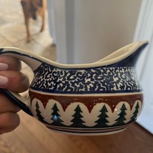 Boleslawiec pitcher / gravy, boat